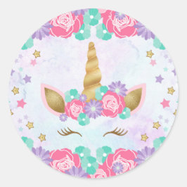 ユニコーン誕生日封筒用シール ラウンドシール