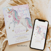 ユニコーン誕生日招待パーティー ☆★ ☆★ ☆★ ☆★ ☆★ 4 招待状