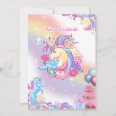 ユニコーン誕生日招待状パーティー 招待状 (裏面)