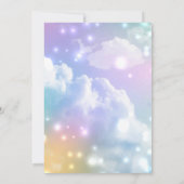 ユニコーン誕生日招待状ピンクと紫 招待状 (裏面)