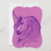 ユニコーン誕生日招待状ピンクパープル先住民名 招待状 (裏面)