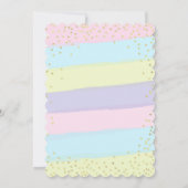 ユニコーン誕生日招待状ピンクパープル金ゴールド 招待状 (裏面)