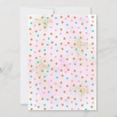 ユニコーン誕生日招待状ピンク金ゴールドマジカル 招待状 (裏面)