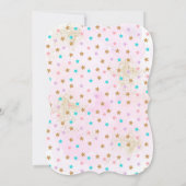 ユニコーン誕生日招待状ピンク金ゴールドマジカル 招待状 (裏面)