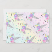 ユニコーン誕生日招待状マジカルユニコーンパーティー 招待状 (裏面)