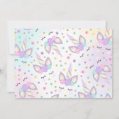 ユニコーン誕生日招待状マジカルユニコーンパーティー 招待状 (裏面)