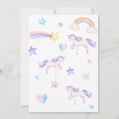 ユニコーン誕生日招待状ユニコーンバースデーパーティー 招待状 (裏面)