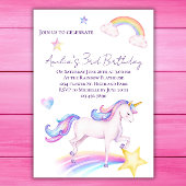 ユニコーン誕生日招待状ユニコーンバースデーパーティー 招待状