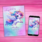 ユニコーン誕生日招待状ユニコーンバースデーパーティー 招待状