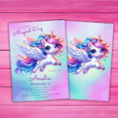 ユニコーン誕生日招待状ユニコーンバースデーパーティー 招待状