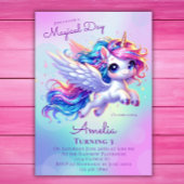 ユニコーン誕生日招待状ユニコーンバースデーパーティー 招待状