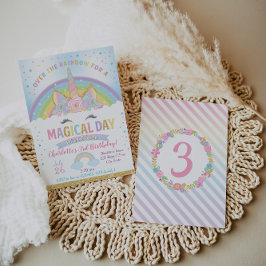 ユニコーン誕生日招待状ユニコーンパーティー招待状 招待状