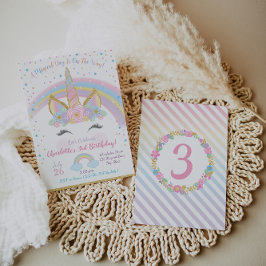 ユニコーン誕生日招待状ユニコーンパーティー招待状 招待状