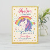 ユニコーン誕生日招待状ユニコーンレインボーガール 招待状 (スタンド正面)