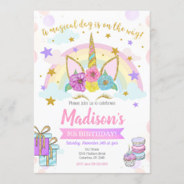 ユニコーン誕生日招待状/マジカルパーティー 招待状