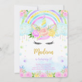 ユニコーン誕生日招待状 招待状 (正面)