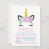 ユニコーン誕生日招待状 招待状 (正面)