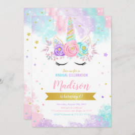 ユニコーン誕生日招待状 招待状