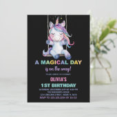 ユニコーン誕生日招待状 招待状 (スタンド正面)