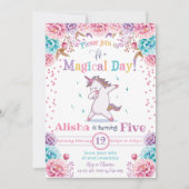 ユニコーン誕生日招待状 招待状 (正面)