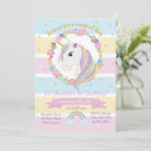 ユニコーン誕生日招待状 招待状 (スタンド正面)