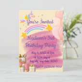 ユニコーン誕生日招待状 招待状 (スタンド正面)