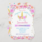 ユニコーン誕生日招待状 招待状 (正面/裏面)