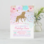 ユニコーン誕生日招待状 招待状 (スタンド正面)