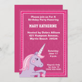ユニコーン誕生日招待状 招待状 (正面/裏面)