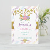 ユニコーン誕生日招待状 招待状 (スタンド正面)