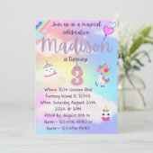 ユニコーン誕生日招待状 招待状 (スタンド正面)