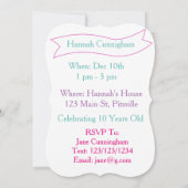 ユニコーン誕生日招待状 招待状 (裏面)