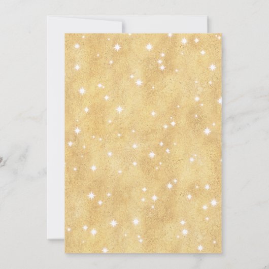 ユニコーン誕生日招待状 |魔法の金ゴールド虹 招待状 (裏面)