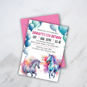 ユニコーン誕生日招待状 | Unicornパーティー 招待状