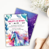 ユニコーン誕生日招待状 | Unicornパーティー 招待状