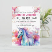 ユニコーン誕生日招待状 | Unicornパーティー 招待状 (スタンド正面)