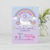 ユニコーン誕生日招待状for Girls 招待状 (スタンド正面)