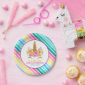 ユニコーン誕生日1st誕生日パーティー ペーパープレート (パーティー)