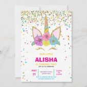 ユニコーン誕生日1st誕生日パーティー 招待状 (正面)