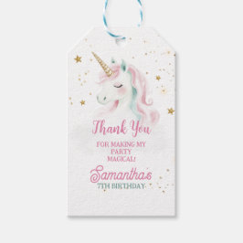 ユニコーン誕生日，パステルユニコーン，レインボー ギフトタグ