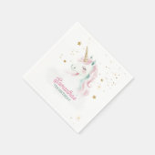 ユニコーン誕生日，パステルユニコーン，レインボー スタンダードカクテルナプキン (角)