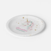 ユニコーン誕生日，パステルユニコーン，レインボー ペーパープレート (アングル)