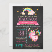 ユニコーン誕生日 | マジカルバースデーパーティー招待状 招待状 (正面)