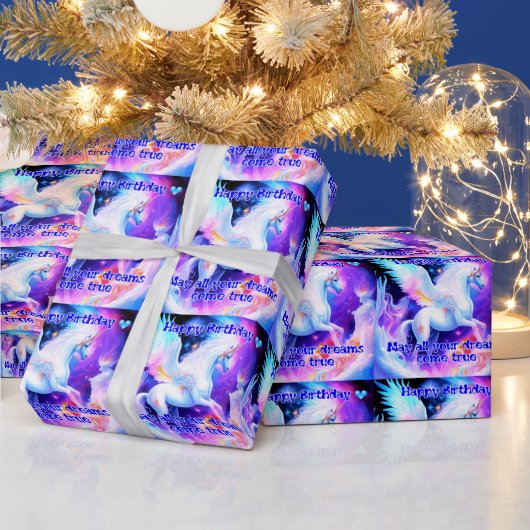 ユニコーン誕生日 ラッピングペーパー (クリスマス)