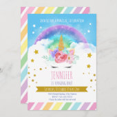 ユニコーン誕生日 招待状 (正面/裏面)