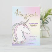 ユニコーン誕生日;魔法の女の子パーティの招待状 招待状 (スタンド正面)