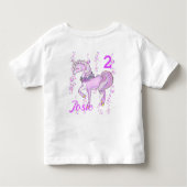 ユニコーン誕生日Tシャツ小さな女の子名AGE トドラーTシャツ (裏面)