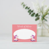 ユニコーン語のアドバイスツインズガールズベビーシャワー エンクロージャーカード (スタンド正面)