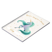 ユニコーン読書日記 - 名前と年度をカスタマイズ ノートブック (左側)