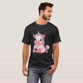 ユニコーン豚の魔法の農場動物 Tシャツ (正面フル)